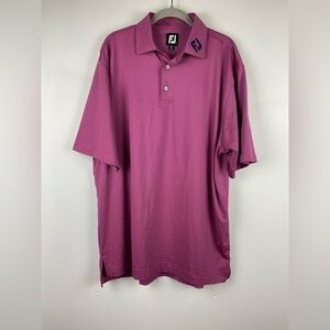FootJoy FJ Orchid Purple/Pink Insider Collar Logo Polo Shirt, Size Large